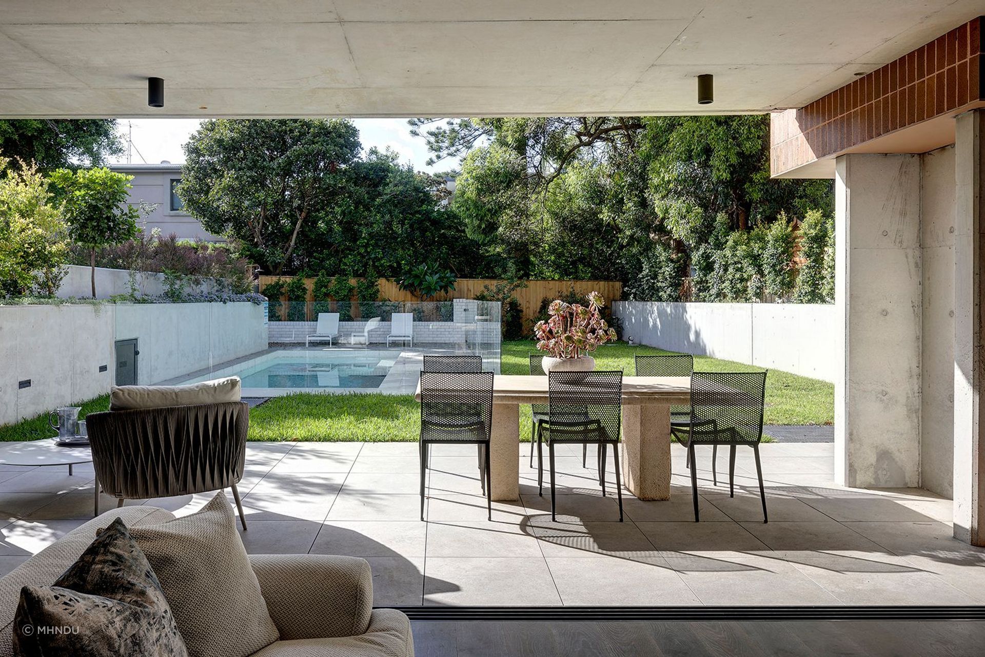 A delightful an entertaining area can be found at the rear of the property - Photography: Brett Boardman