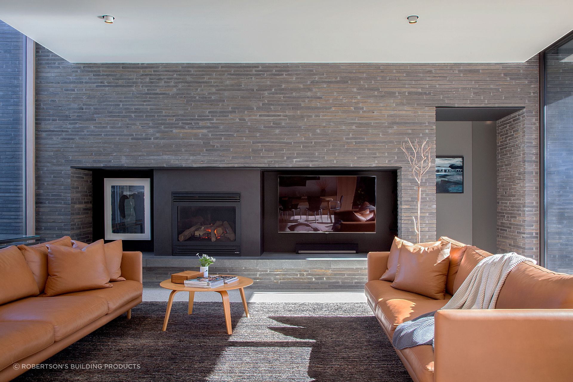 Petersen bricks bring a solidarity and texture to the interior of this Hawthorn home.