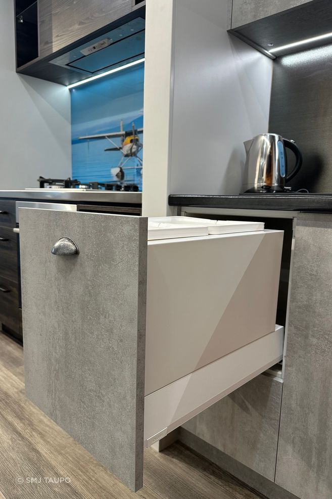 “Ease of installation, simplicity, and ease of cleaning are three main benefits we wanted to offer with this system. There are no complicated adjustments or templates required, and for the manufacturer, they are simply another drawer to fit which is something they are very familiar with.” Picture: Tanova FLEX in White Shown on Merivobox Drawer.