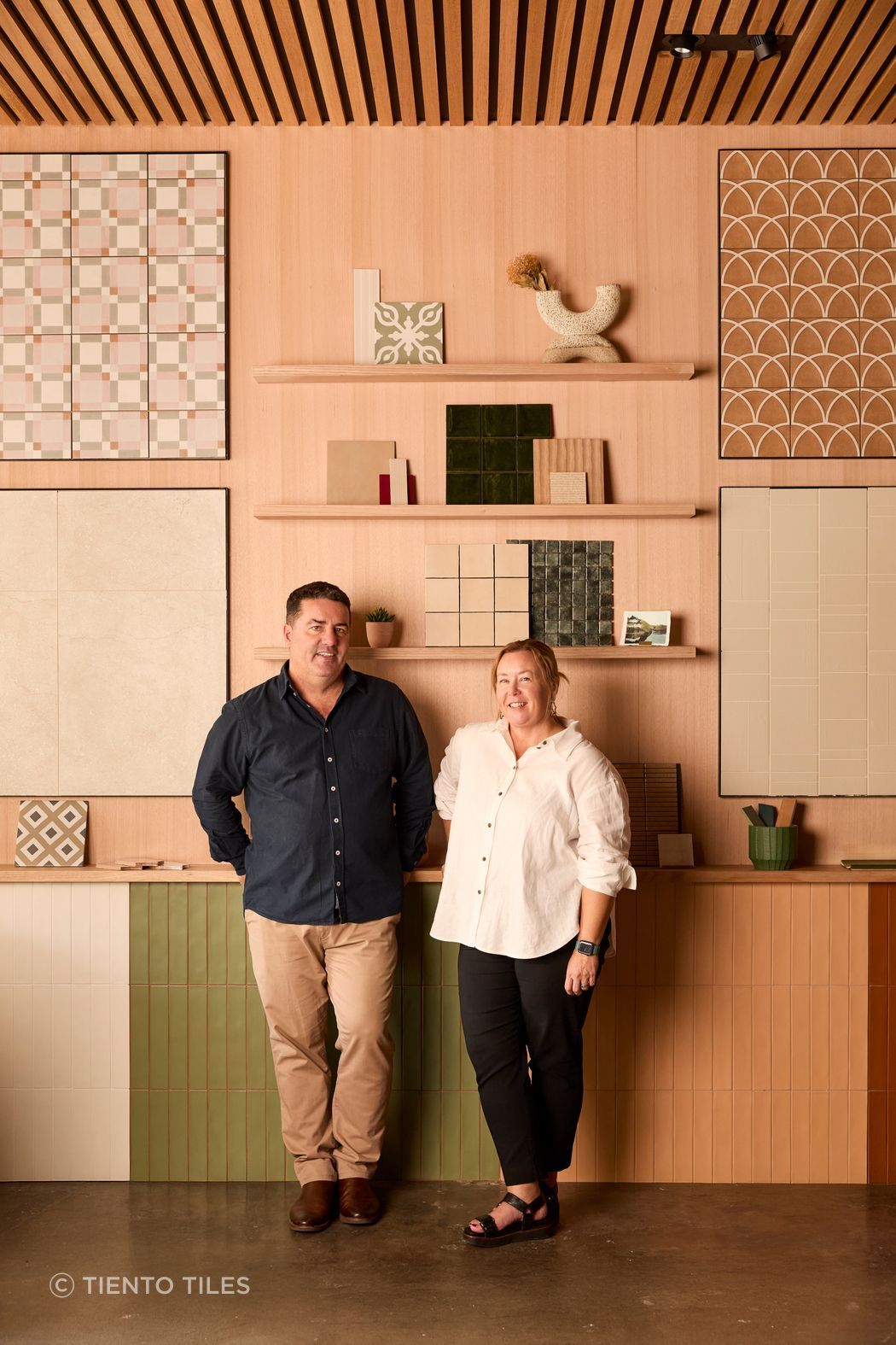 Justin and Kerry Mulry inside the showroom.