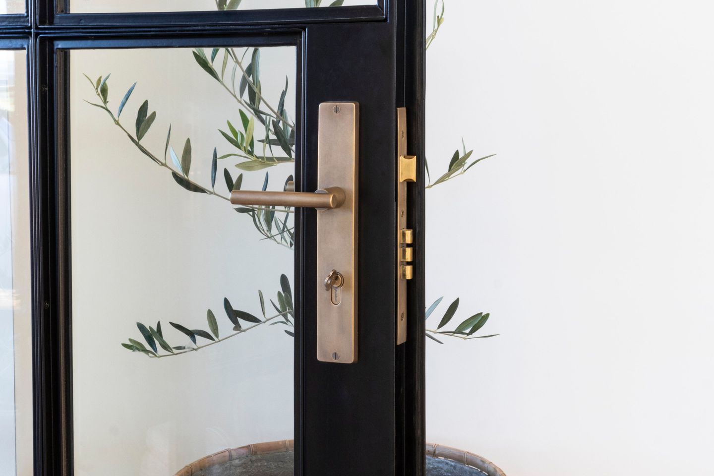The Charleston entrance set in brass from Supreme Lock &amp; Hardware.