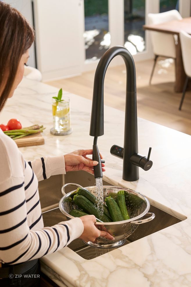 The HydroTap Celsius Plus All-In-One Pull-Out is ideal for preparing food.