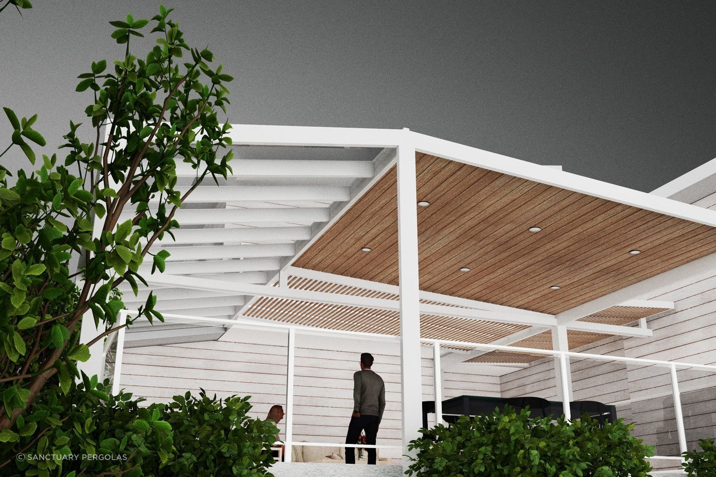 Integrating different materials into the pergola design is a great way to elevate the look.