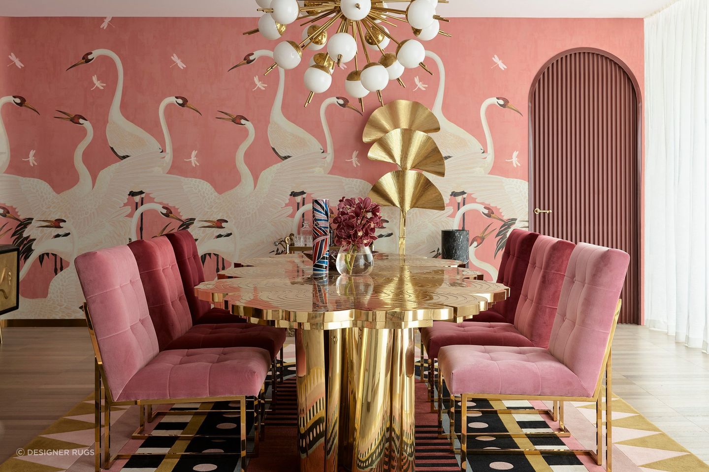 The bold, striking colours present in this made rug perfectly complement the interior of this room. Featured product: Custom Made Rug.