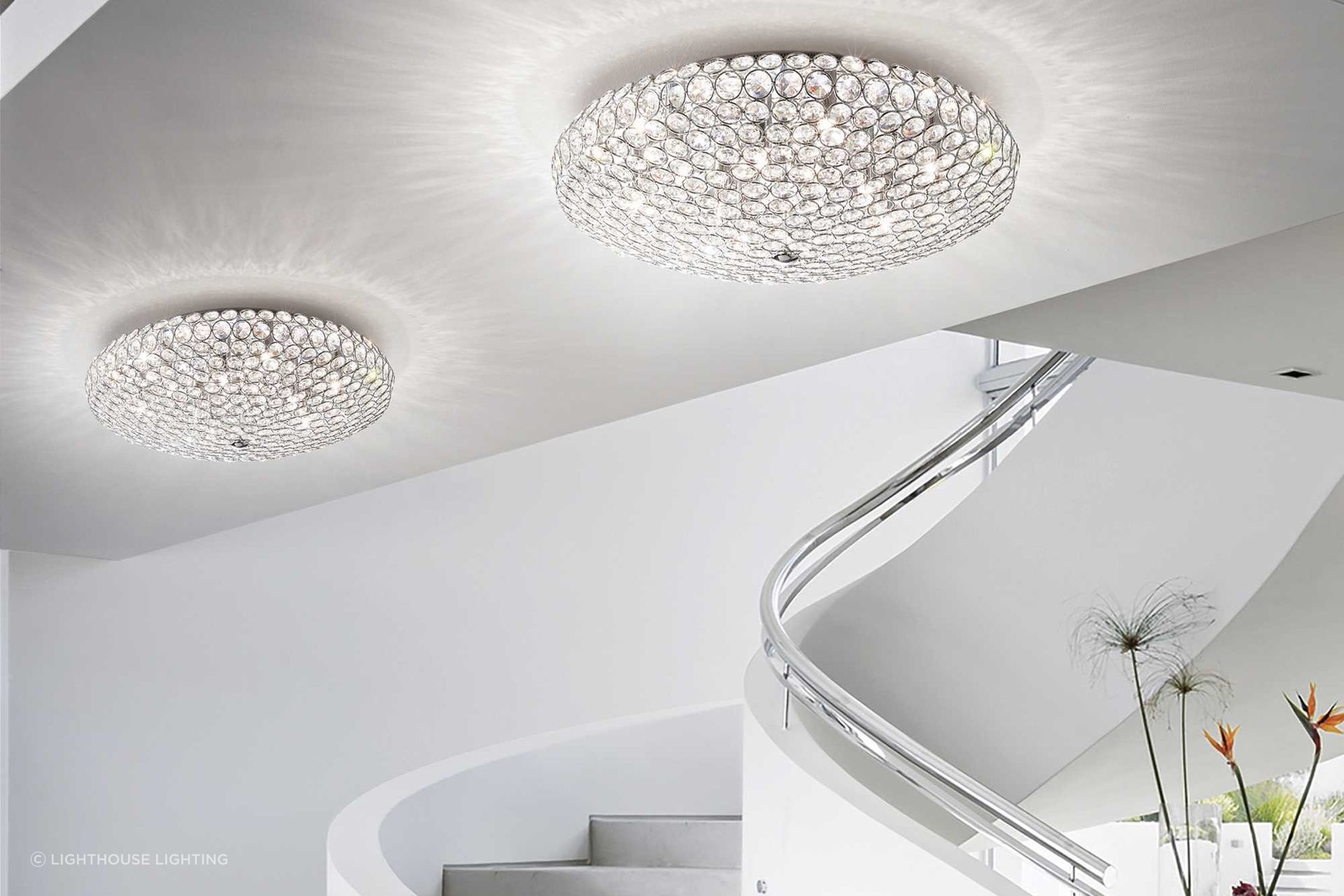 As luxurious an expression of a flush mount light that you'll see with the King Ceiling Light
from Lighthouse Lighting.