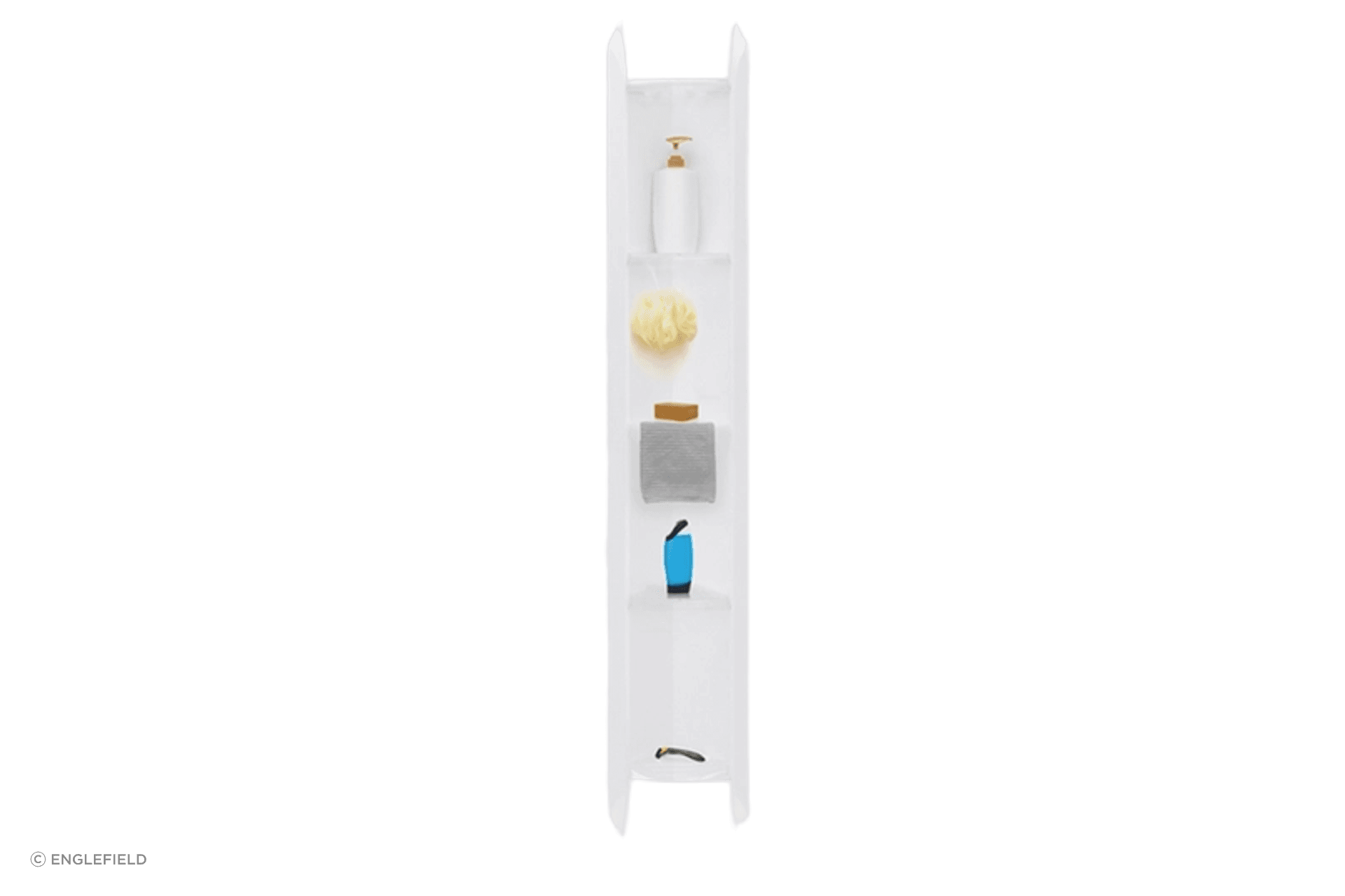 The Corner Contour Plus Shower Wall can accommodate the needs of many with its various compartments for storage.