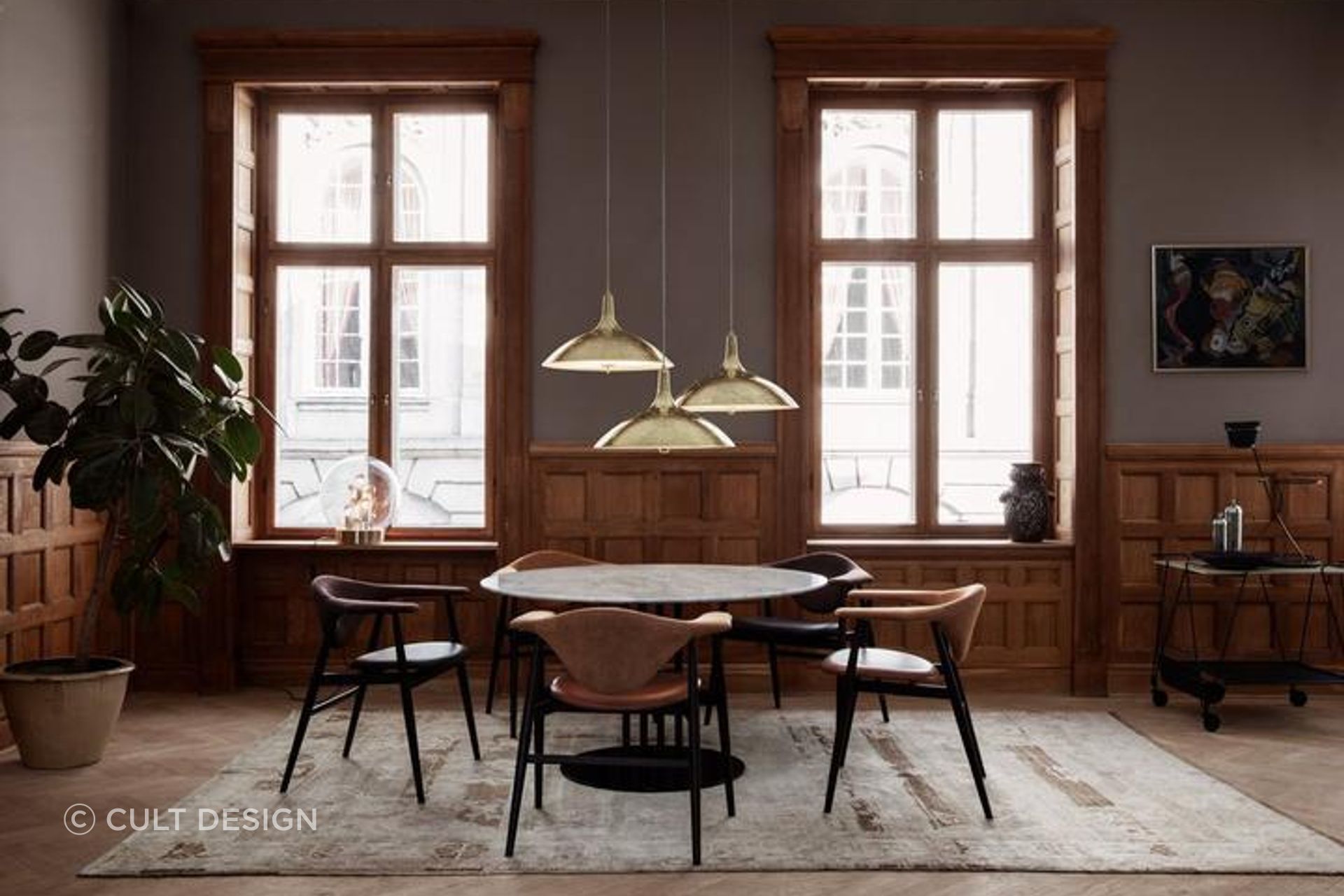 Rugs are often placed underneath a dining table for decorative purposes and to protect flooring.