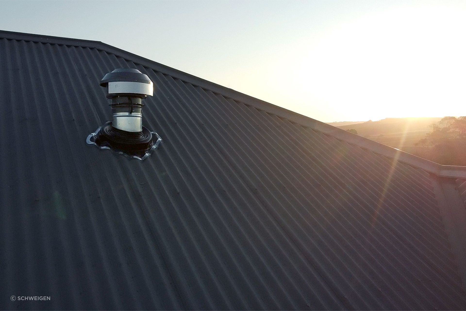 BAL40-Rated Isodrive® Motor installed on an inclined tin roof at the Carrajung Estate in Central Gippsland