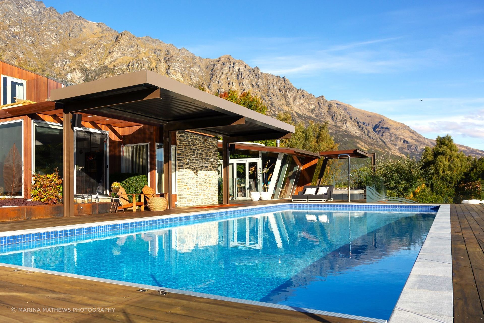 Incorporating a swimming pool into your deck design is a great idea, especially with one as lavish as that at Oraka Estate. | Photography: Marina Matthews Photography