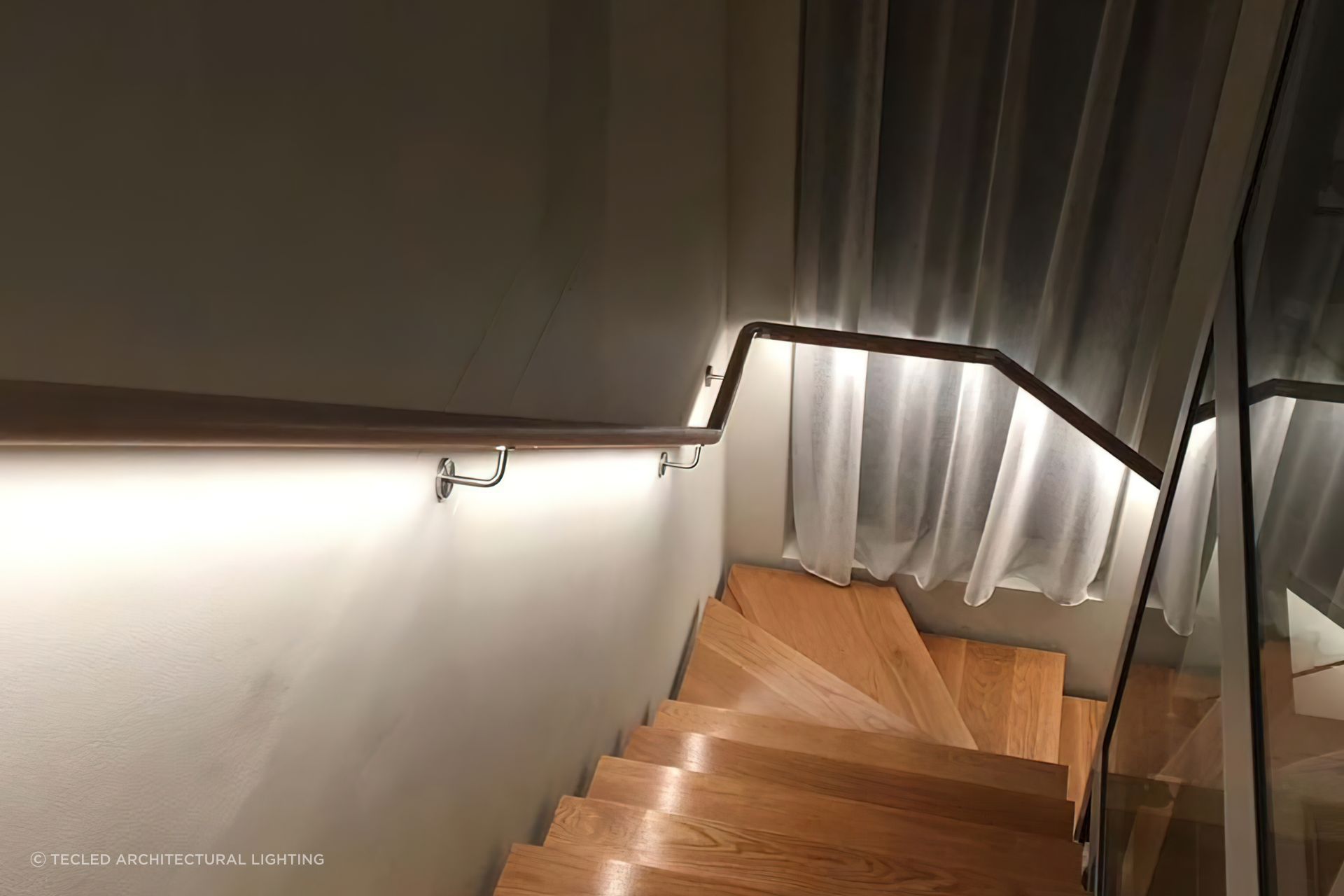 Underhand rail lighting on the Dover Heights Residence By TecLED