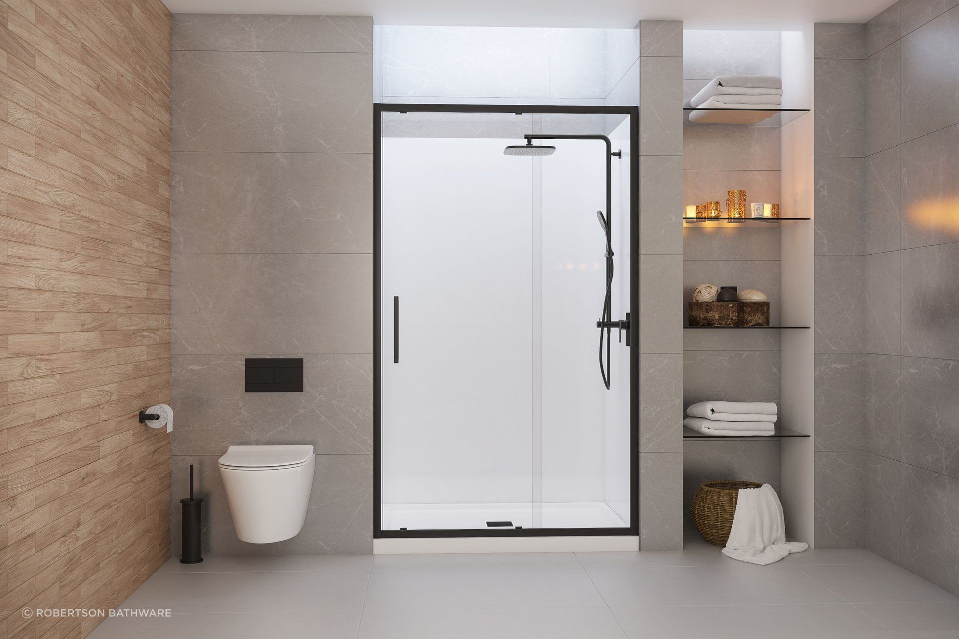 The Elementi Evolve Showers feature safety glass tested to the AS NZS 2208 standard and a 5mm safety lip to help prevent leakage.