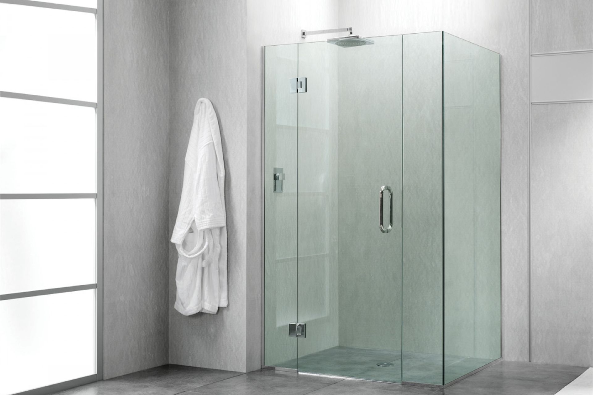 A clean, luxurious and timeless look with the Juralco Frameless Glass Shower.