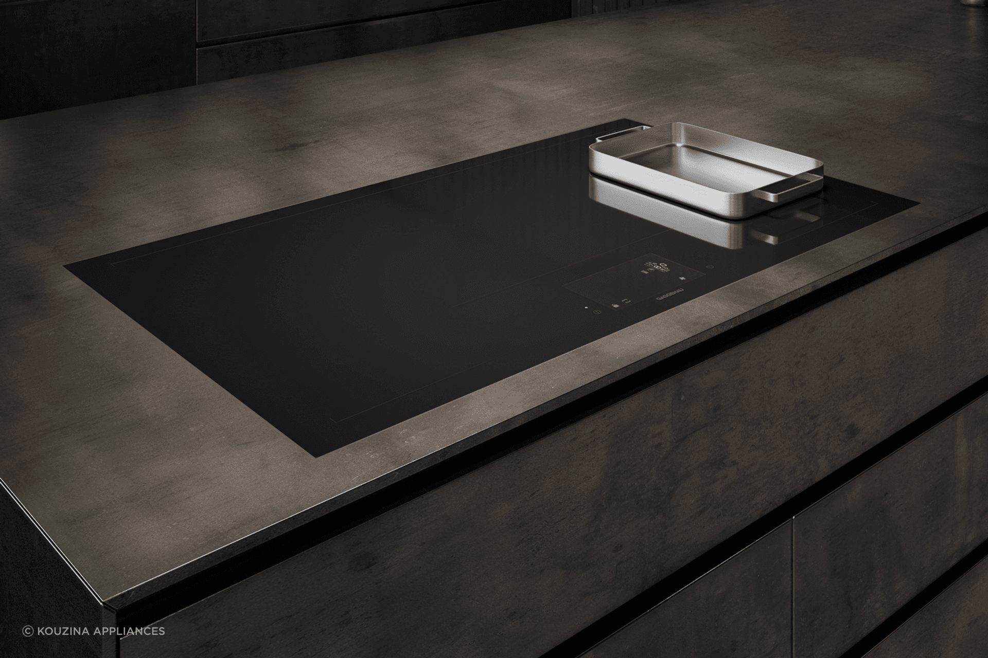 The Full Surface Induction Cooktop CX492101 by Gaggenau has one large cooking surface for free positioning of cookware.