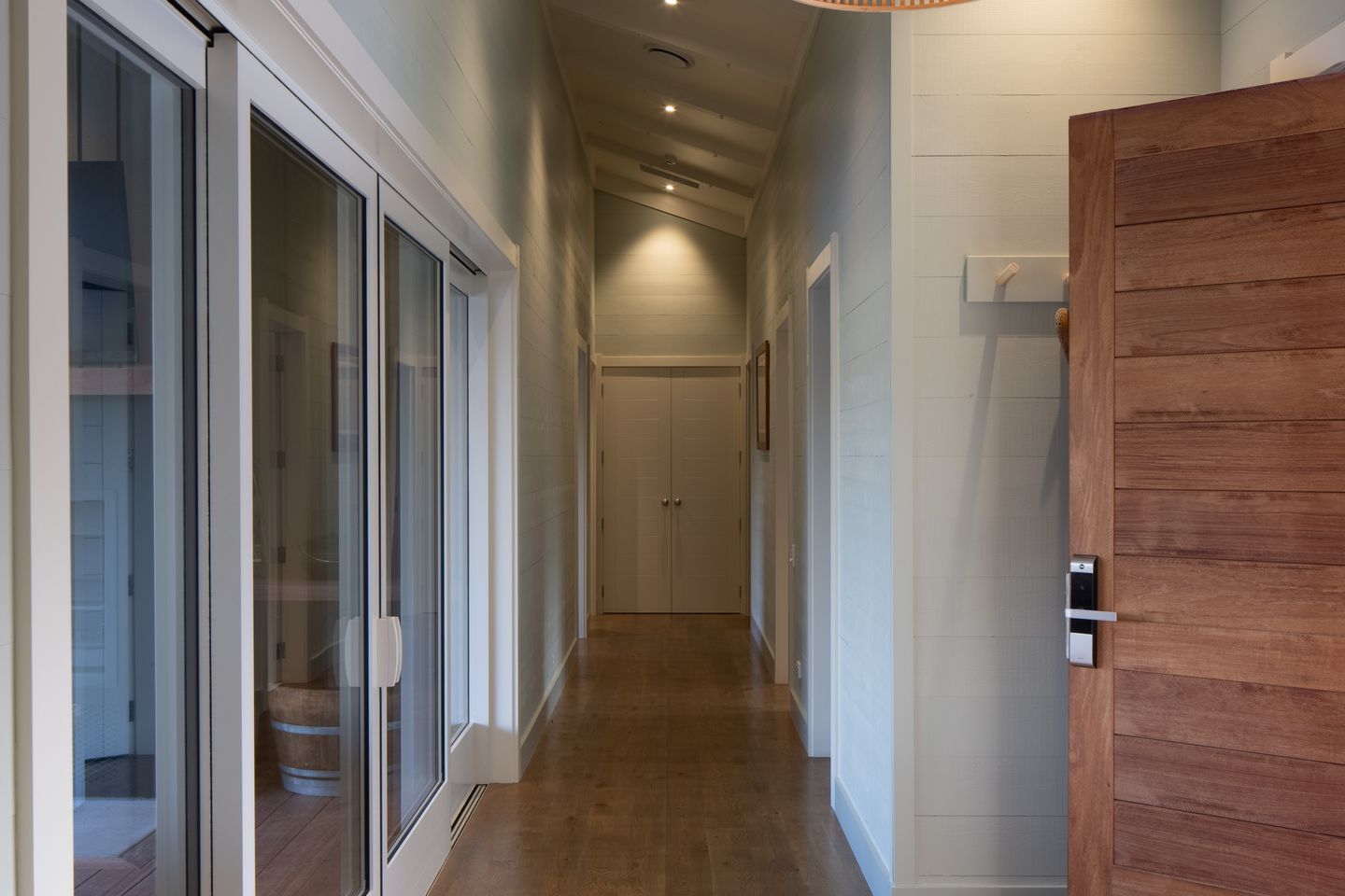 Engineered wooden floors use a veneer of wood on a plywood panel to create the effect of solid wooden floors.