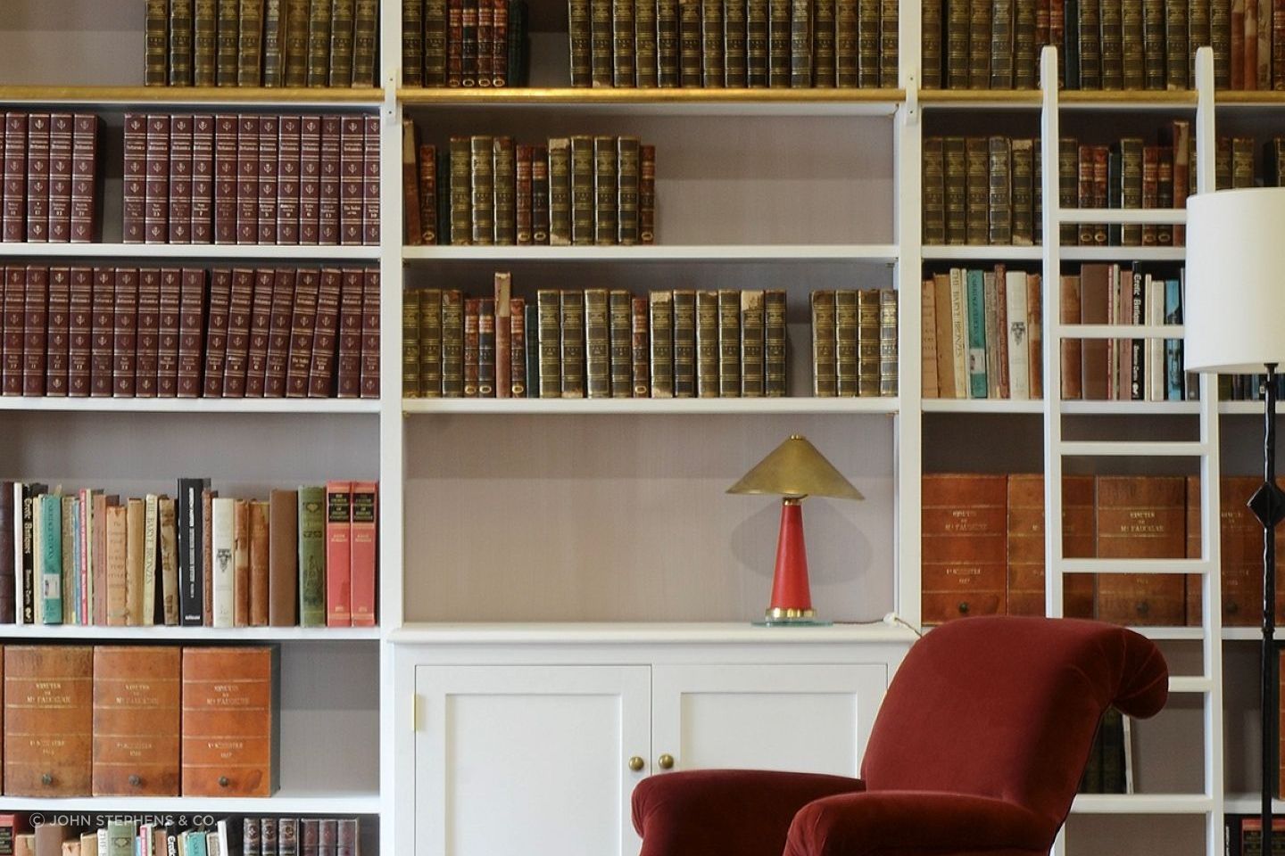 Organisation is fundamental to good styling, seen here with the Library Bookcase from John Stephens &amp; Co.