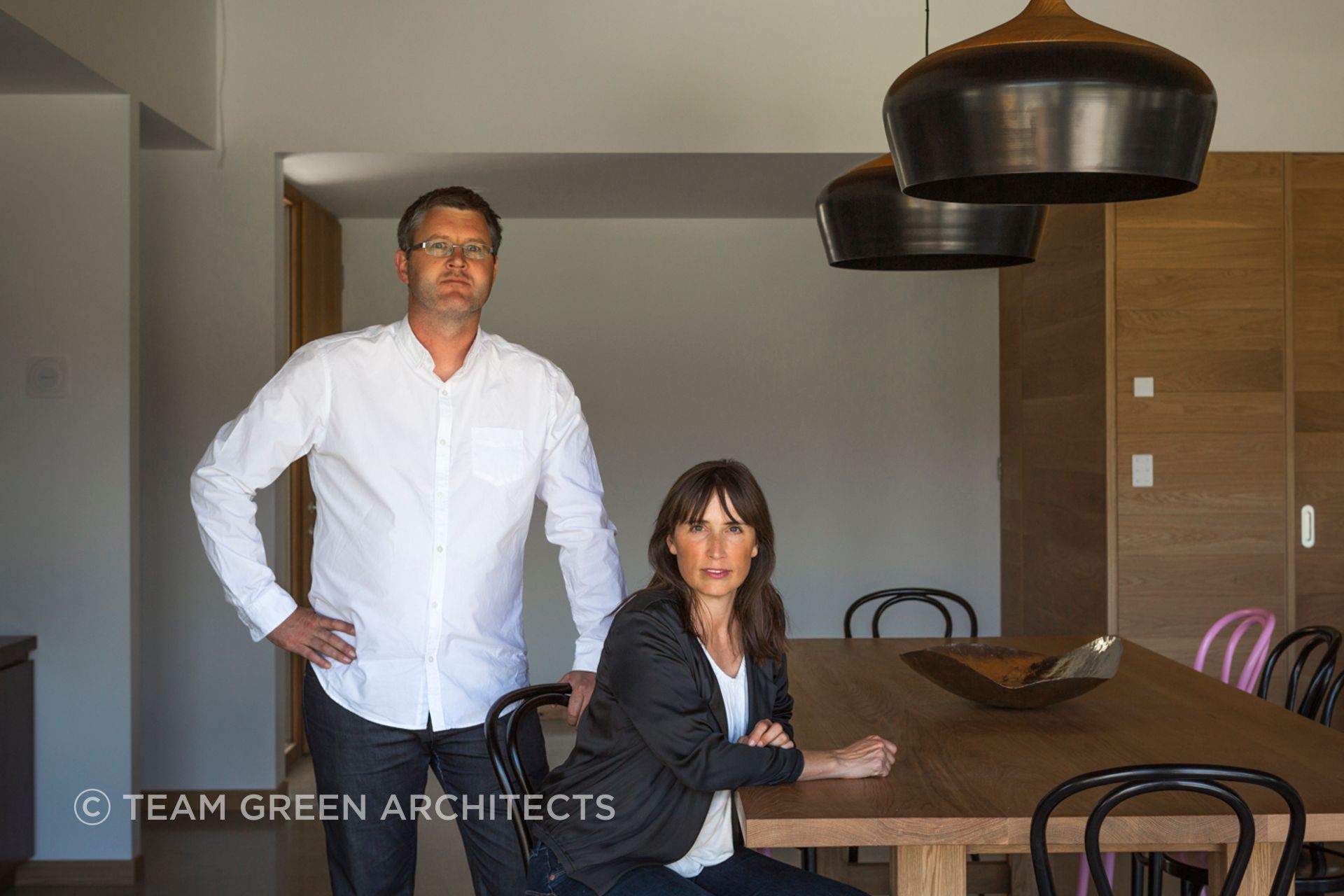 Architects Sian Taylor and Mark Read of Team Green Architects.