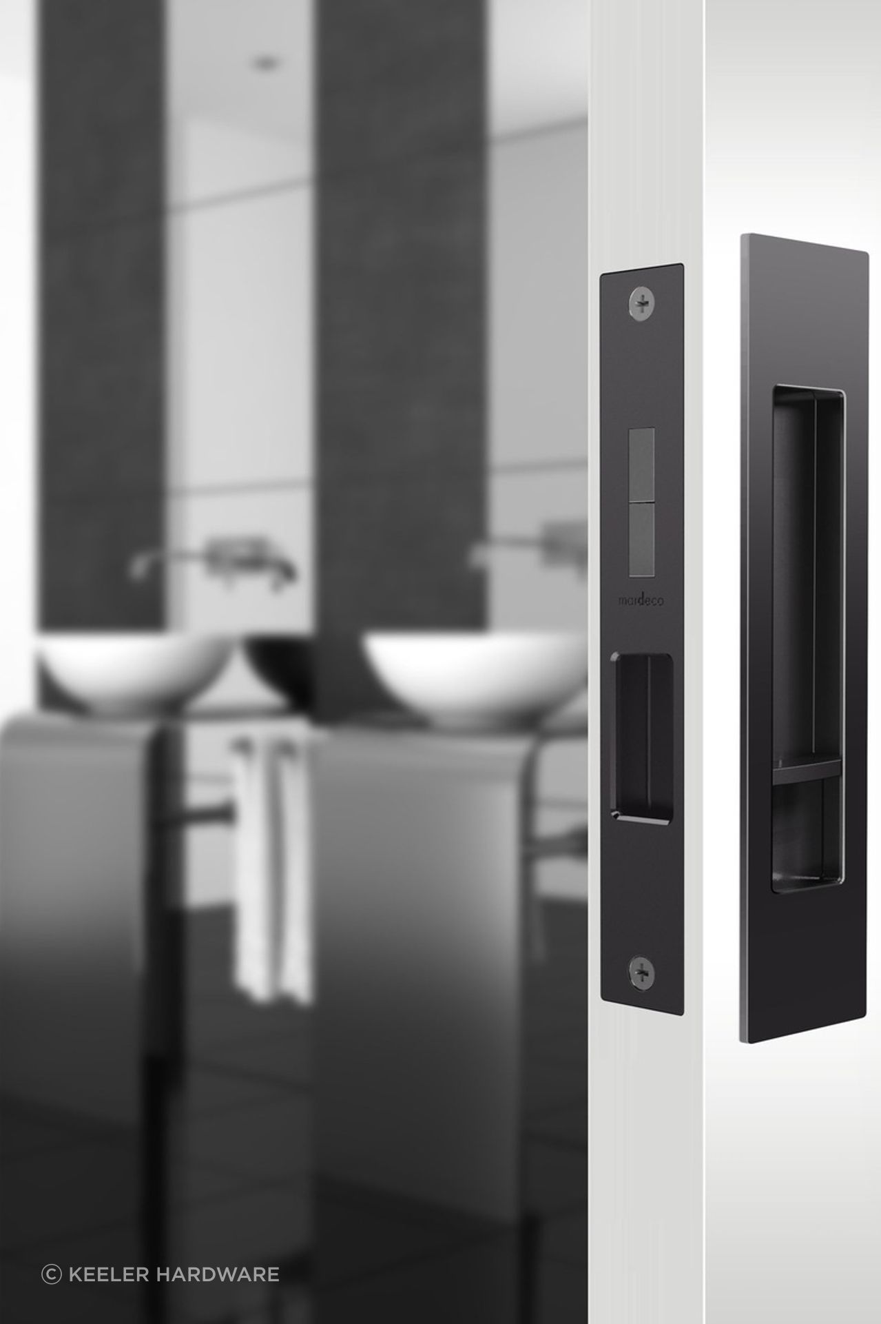 Mardeco 'M' Series Flush Pull Privacy Set Matt Black BL8004SET
By Keeler Hardware