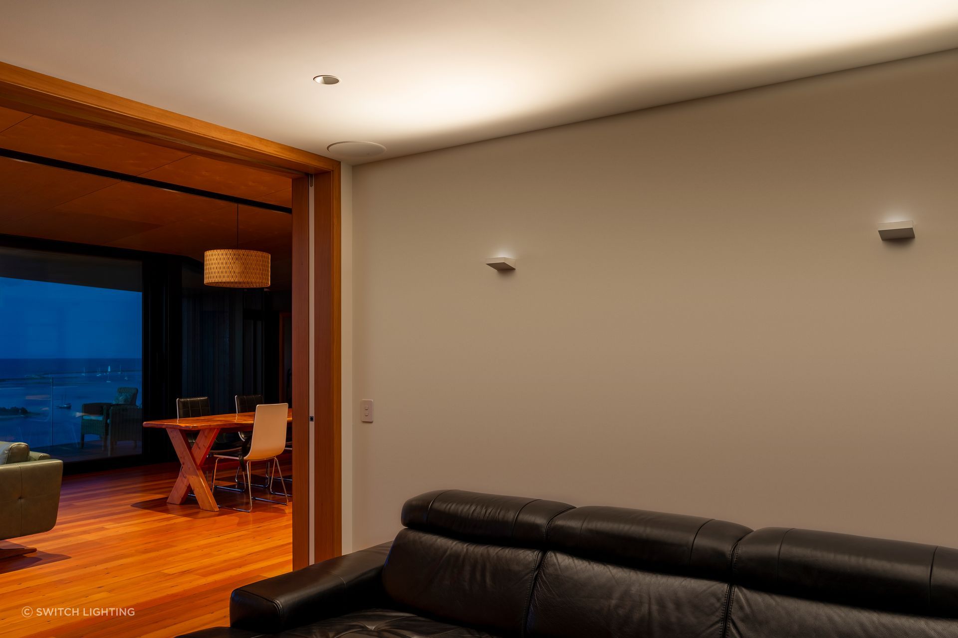The Cirro Ceiling Washers light this media room without creating glare.