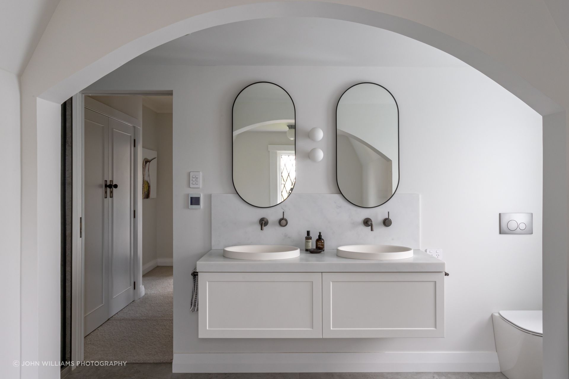 The elegant bathroom renovation of the Woodside Road Home by Yellowfox Interiors. | Photographer: John Williams Photography