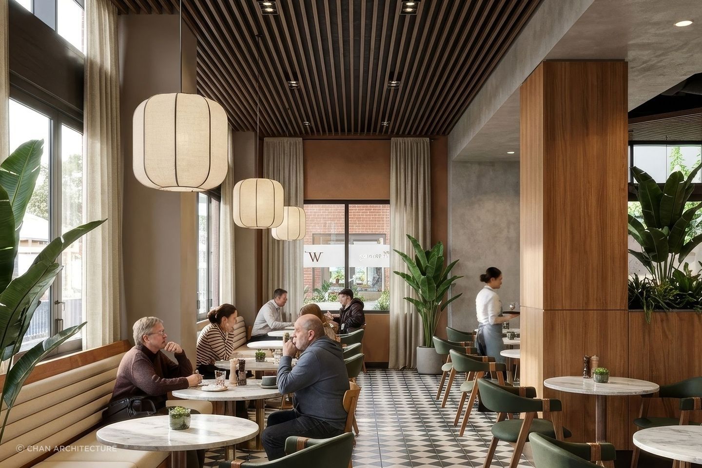 The cafe concept created using Nano Banana AI.