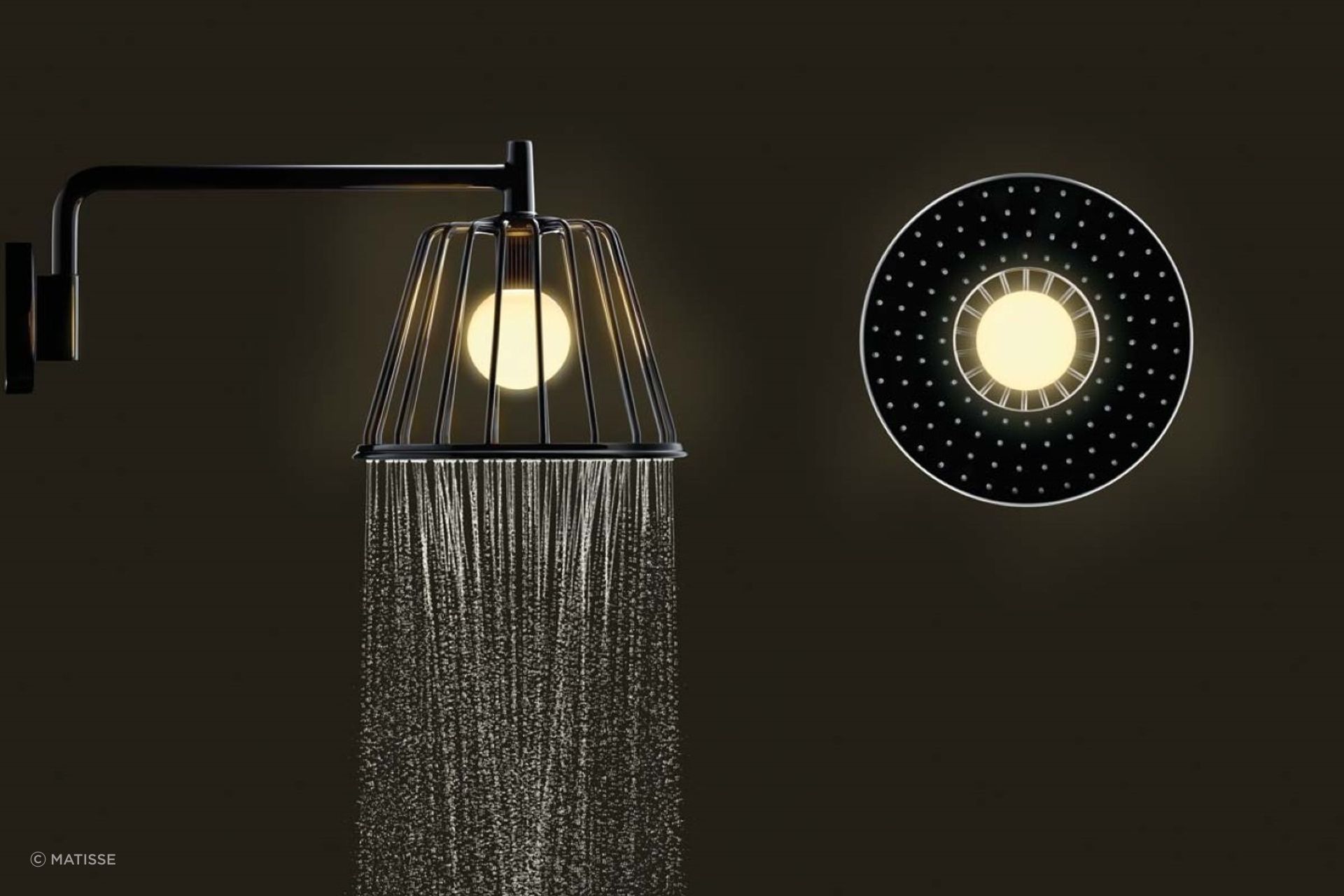 The innovative Axor LampShower by Hansgrohe offers an illuminating showering experience.