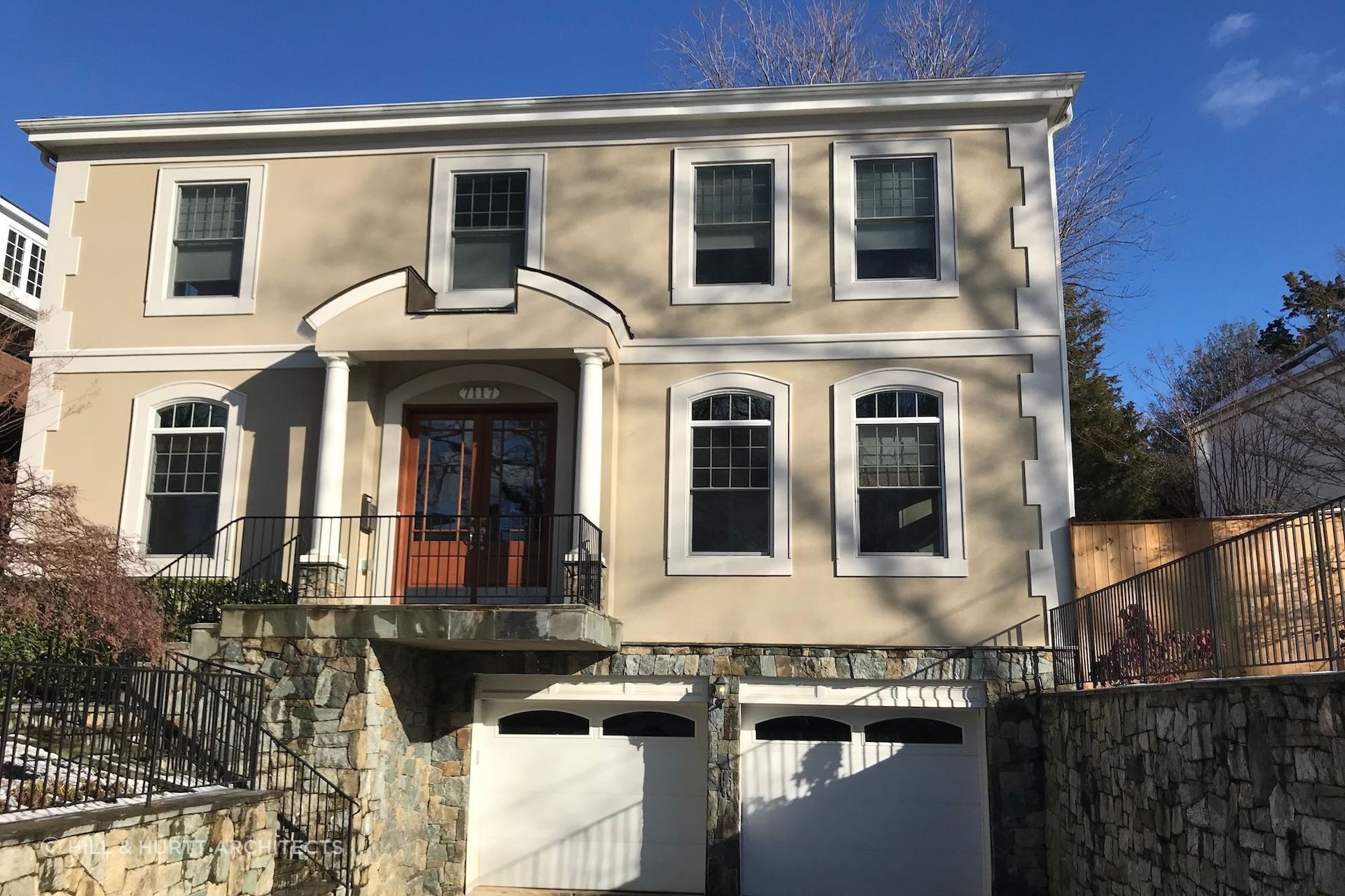 The Bethesda home's original front facade before Hill & Hurtt transformed it into its current state.