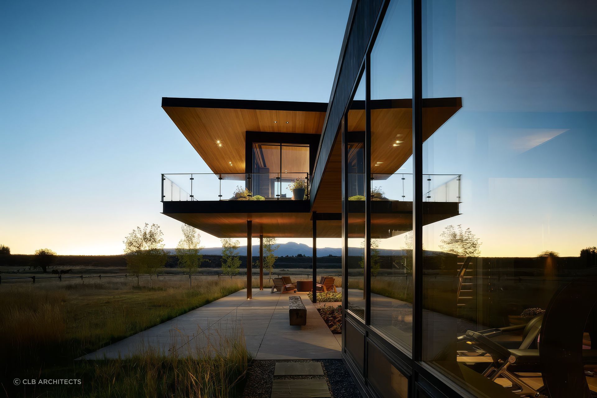 Deliberately composed exterior spaces wrap the perimeter of Black Fox Ranch, allowing access to the panoramic views and one’s preference for sun or shade throughout the day.