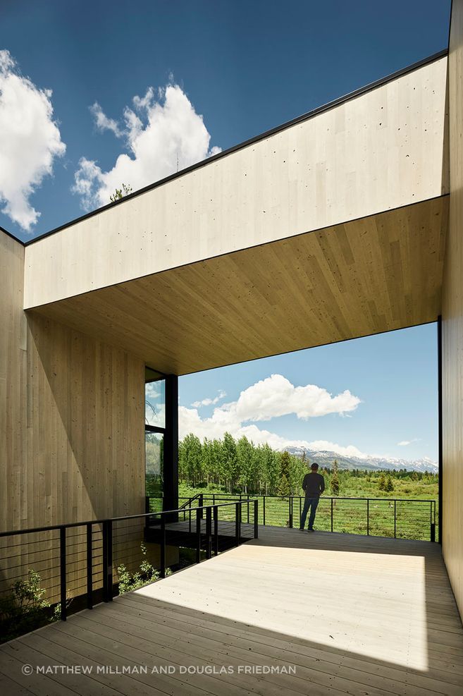 The architecture of the ShineMaker project is open, with sweeping views to mountain vistas of the Grand Tetons, natural fauna, forests, and meadows.