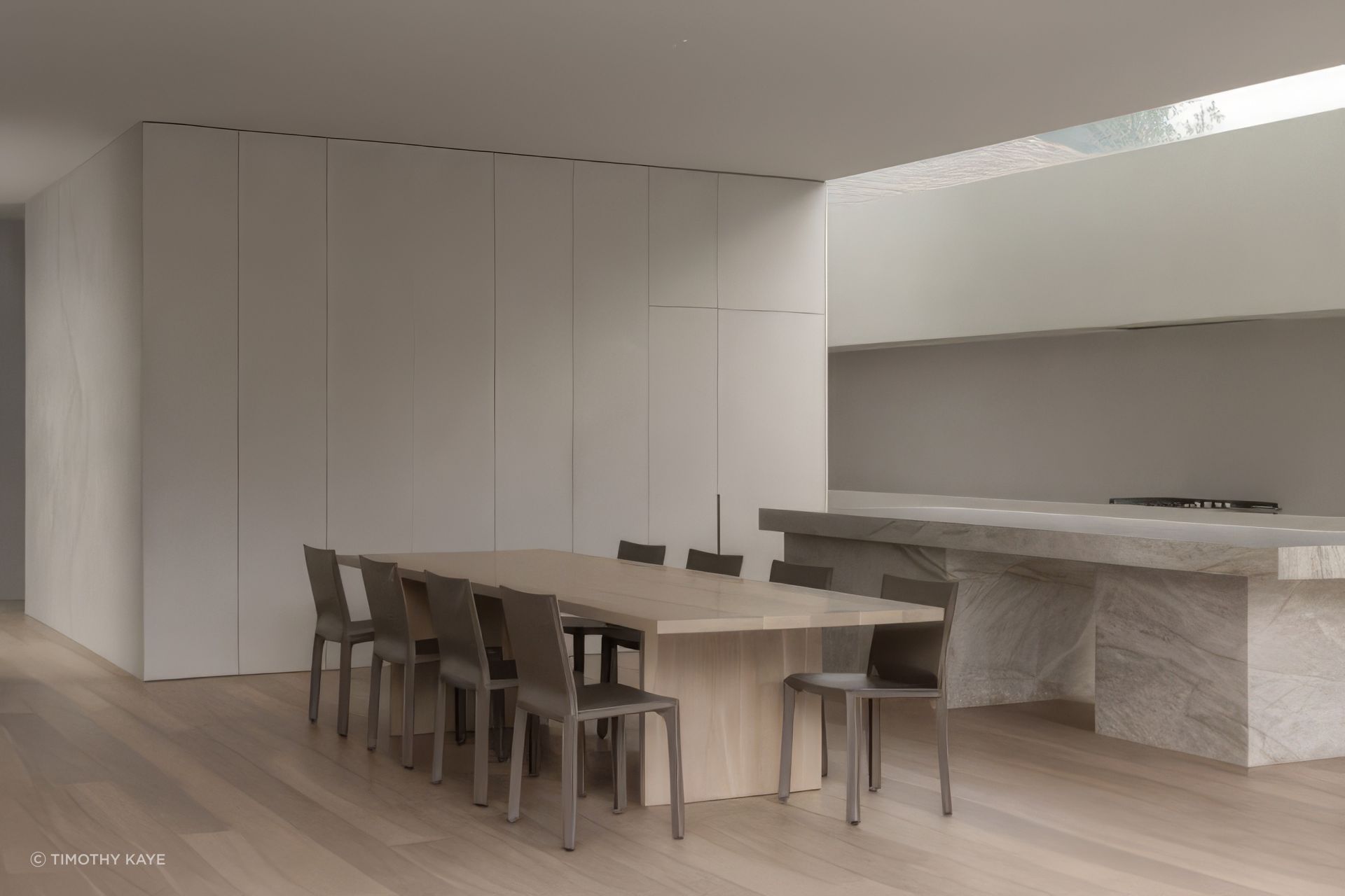 The thoughtful design of the kitchen at Hanby Residence demonstrate that simplicity and paired back don't equal impractical.