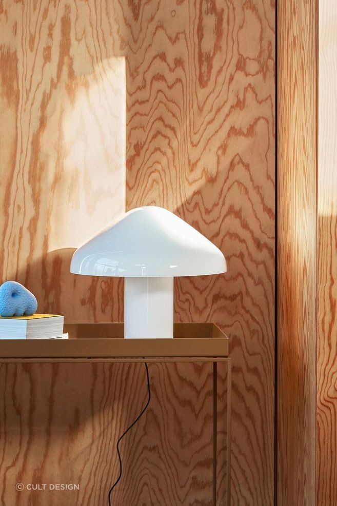 Inspired by the traditional Mongolian Pao tents, the Pao Glass Table Lamp by HAY is a cultural and contemporary choice.