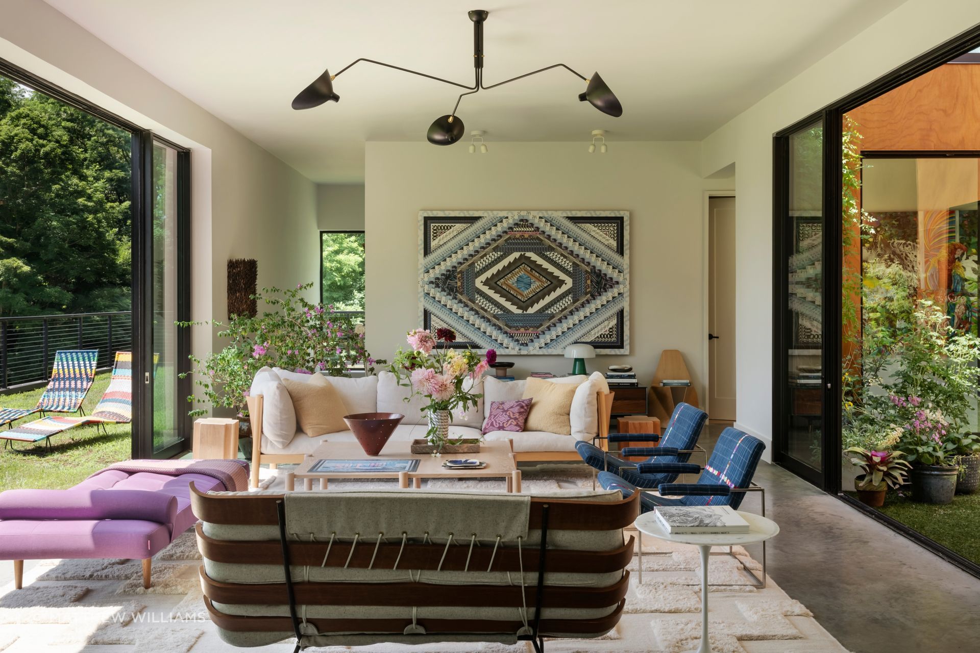 The collection of interior treasures inside the Zunino's upstate New York home, much of it bartered with friends who are artists, ceramicists, and metalworkers, has grown with them over time.