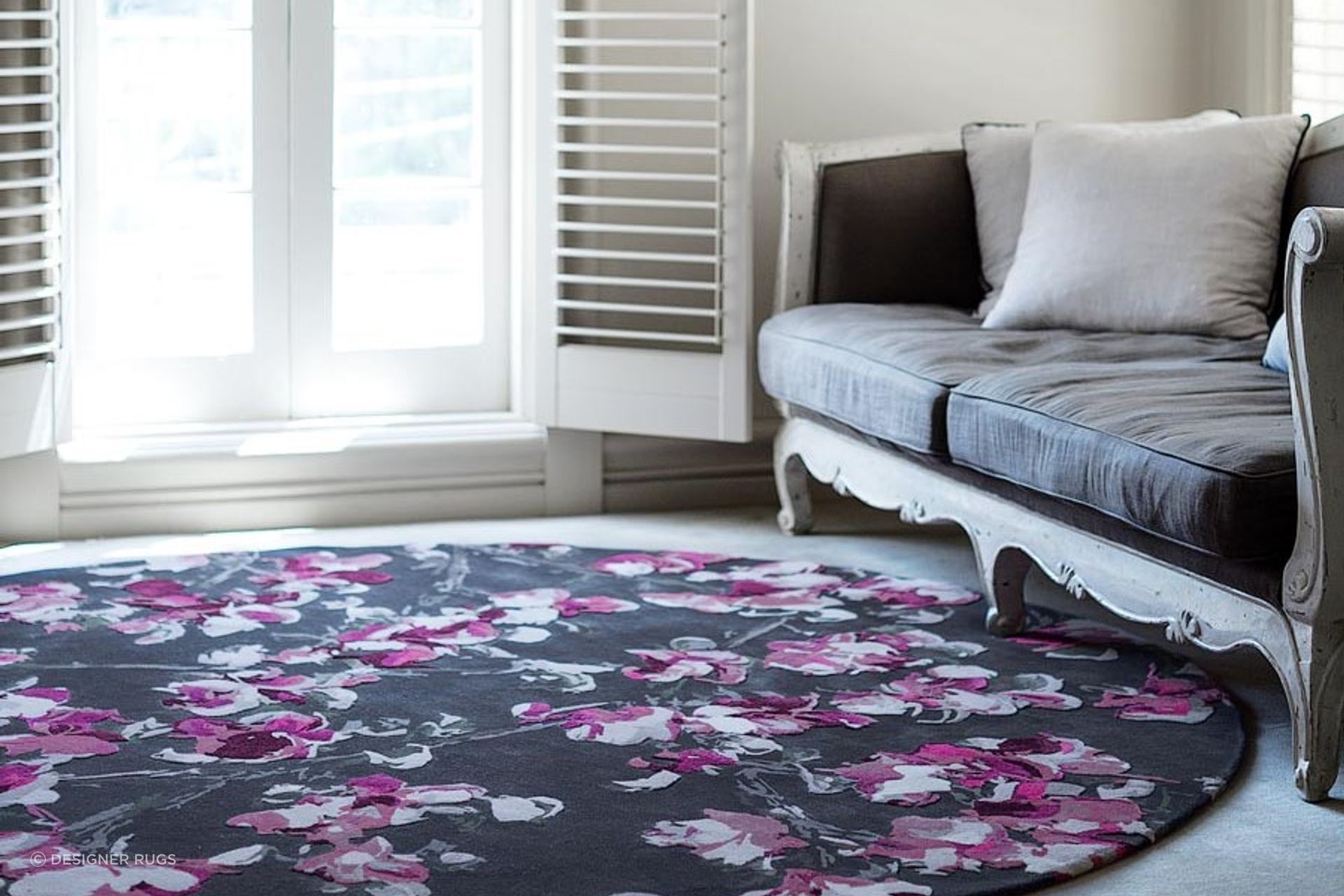 An option like the Marguerite rug shines in a space with great natural light