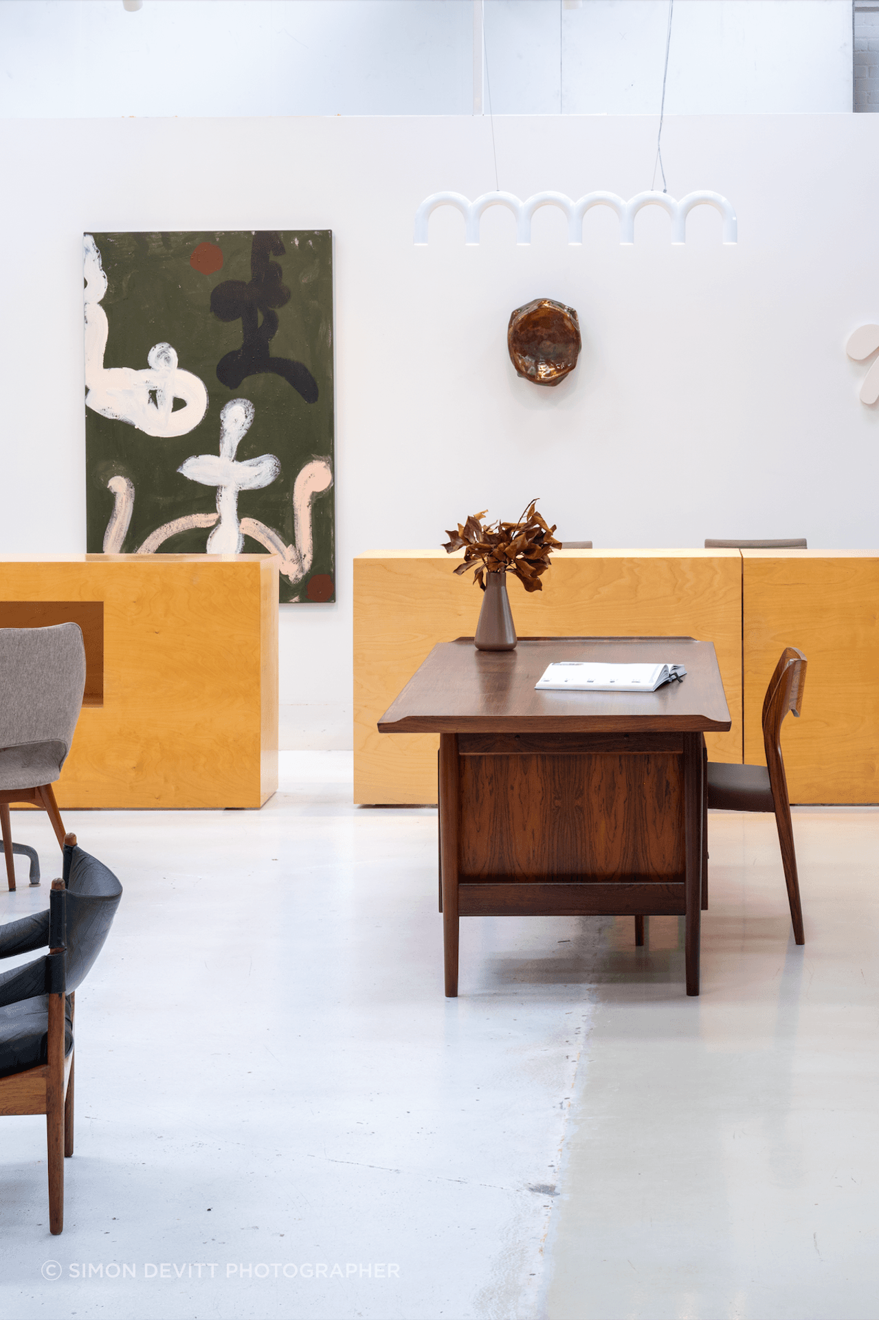Their collection bridges eras, pairing mid-century icons with contemporary classics that share a common language of honesty and craft. A curatorial eye refined through years of research, restoration and discovery, guided by a pursuit of quality and authenticity. Photography by Simon Devitt.