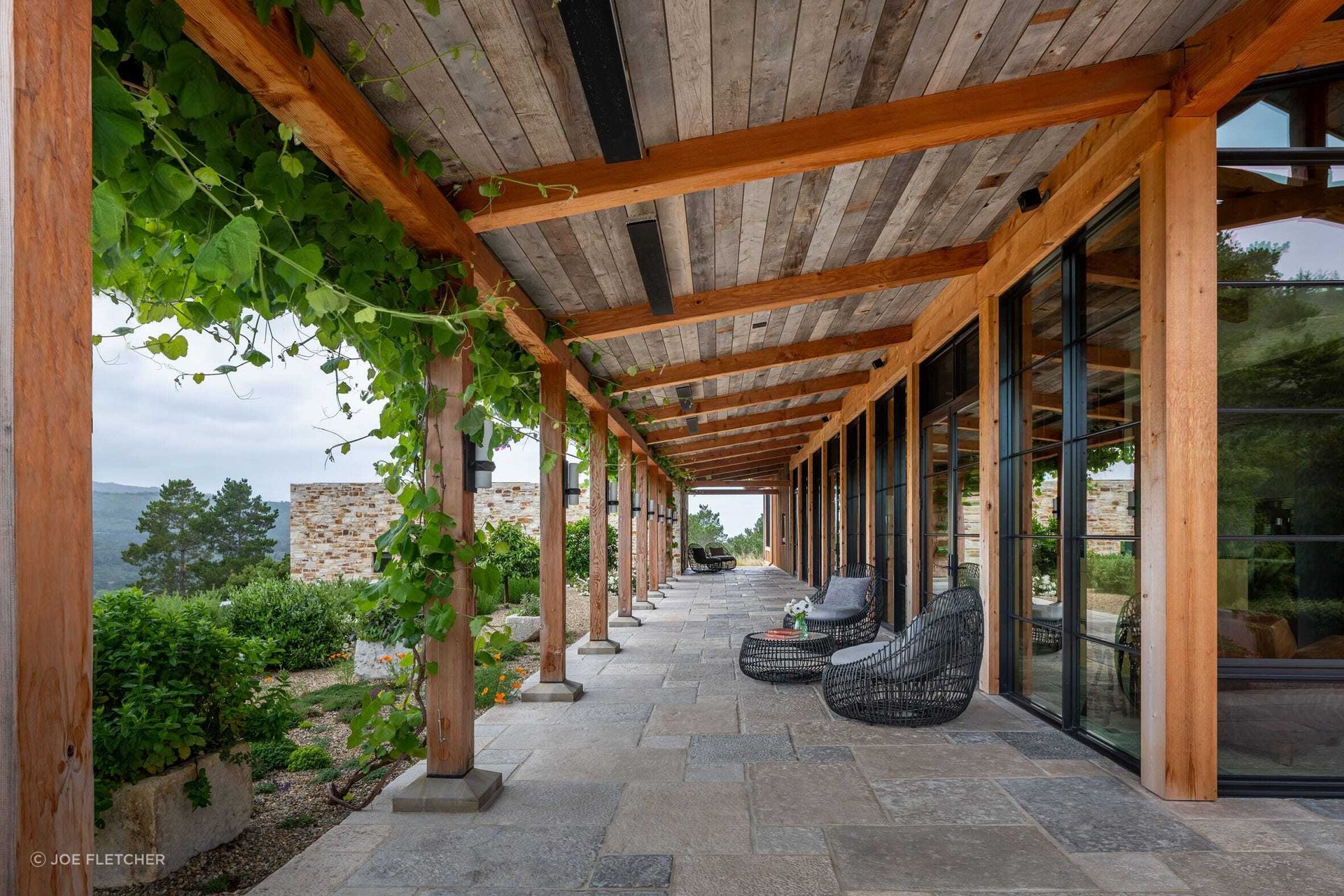 Tehama Two: For this low house that slips into a Carmel hillside, architectural and design firm Studio Schicketanz, led by Mary Ann Schicketanz, designed a structure that works in direct response to the agricultural architectural tradition of the more rural areas of the Central Coast.