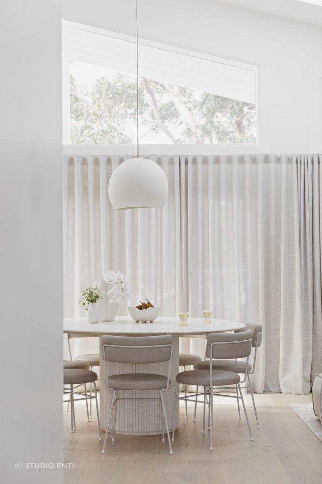 Lighting should be proportional to the table’s dimensions and shape.