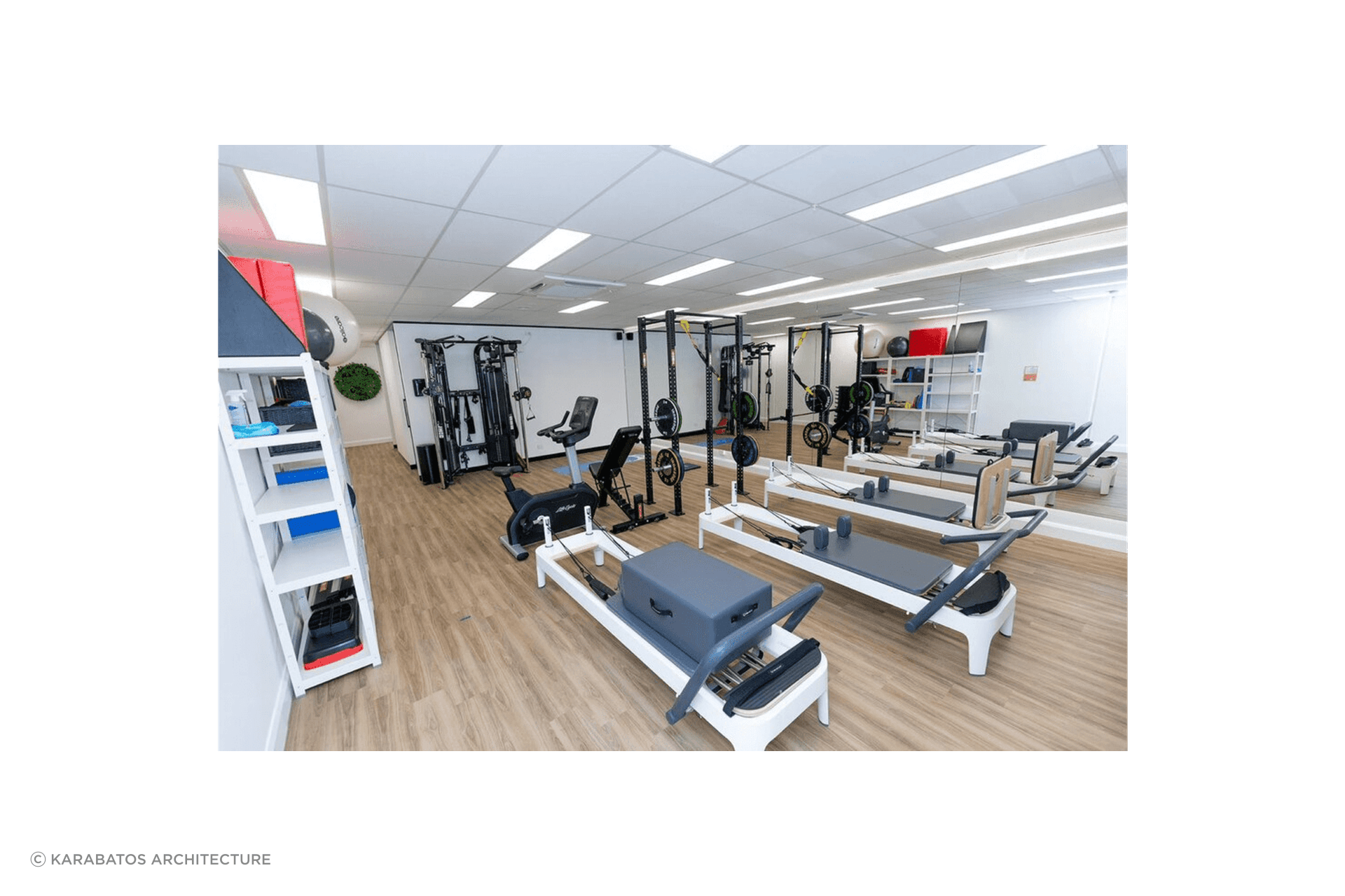 Hybrid flooring, particularly SPC flooring is a popular choice for gyms and fitness centres.