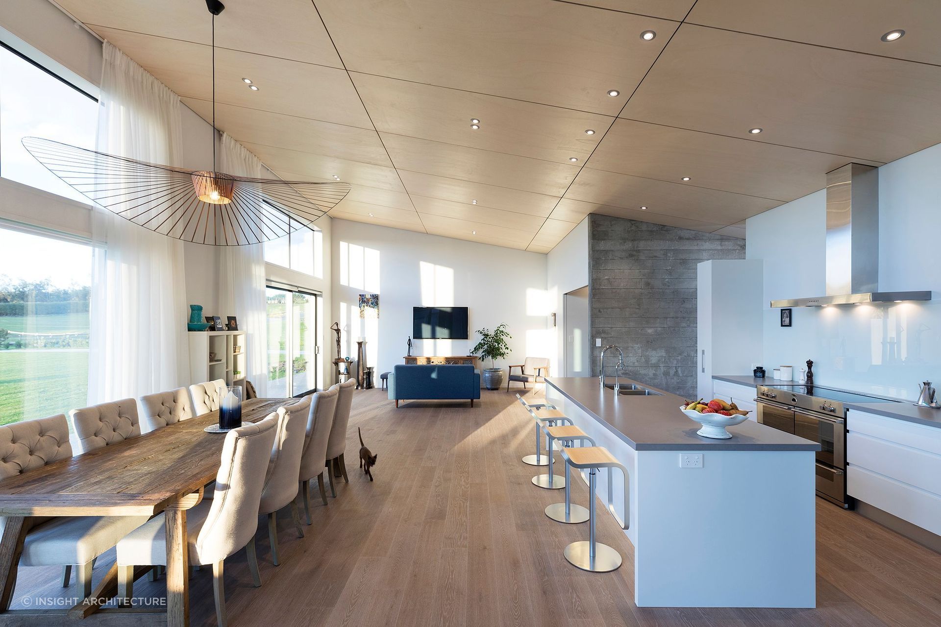 North-facing orientation helps the living spaces capture as much natural light as possible