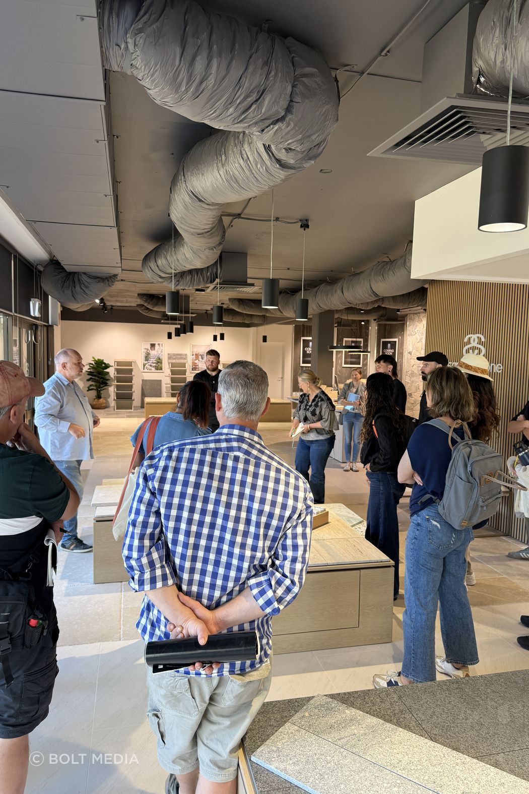 TAFE Diploma of Landscape Design students visiting in November 2025. Claudia Crawley from Grindstone Landscapes brought her final-term students for an in-depth exploration of natural stone selection, finishes, and installation with Gary Bazzana at our Artarmon showroom.