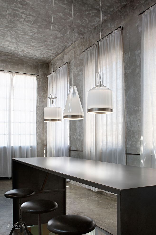 Medea pendants, characterised by their geometric shapes and possible to be hung individually or as a collection