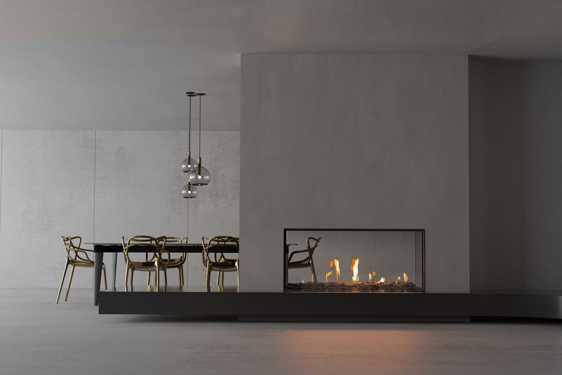 The double sided KS1460 gives you more to look at – creating a fiery view right through to the next room. A contemporary way to visually connect two spaces.
