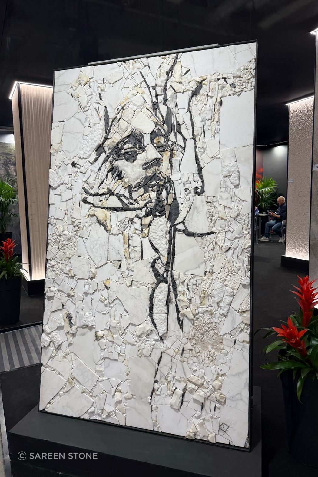 When stone becomes art. This mosaic installation at Marmomac shows the incredible skill that goes into working with natural materials, each piece carefully placed to create something both striking and timeless. It's a reminder that stone isn't just a building material, it's a medium for creativity.