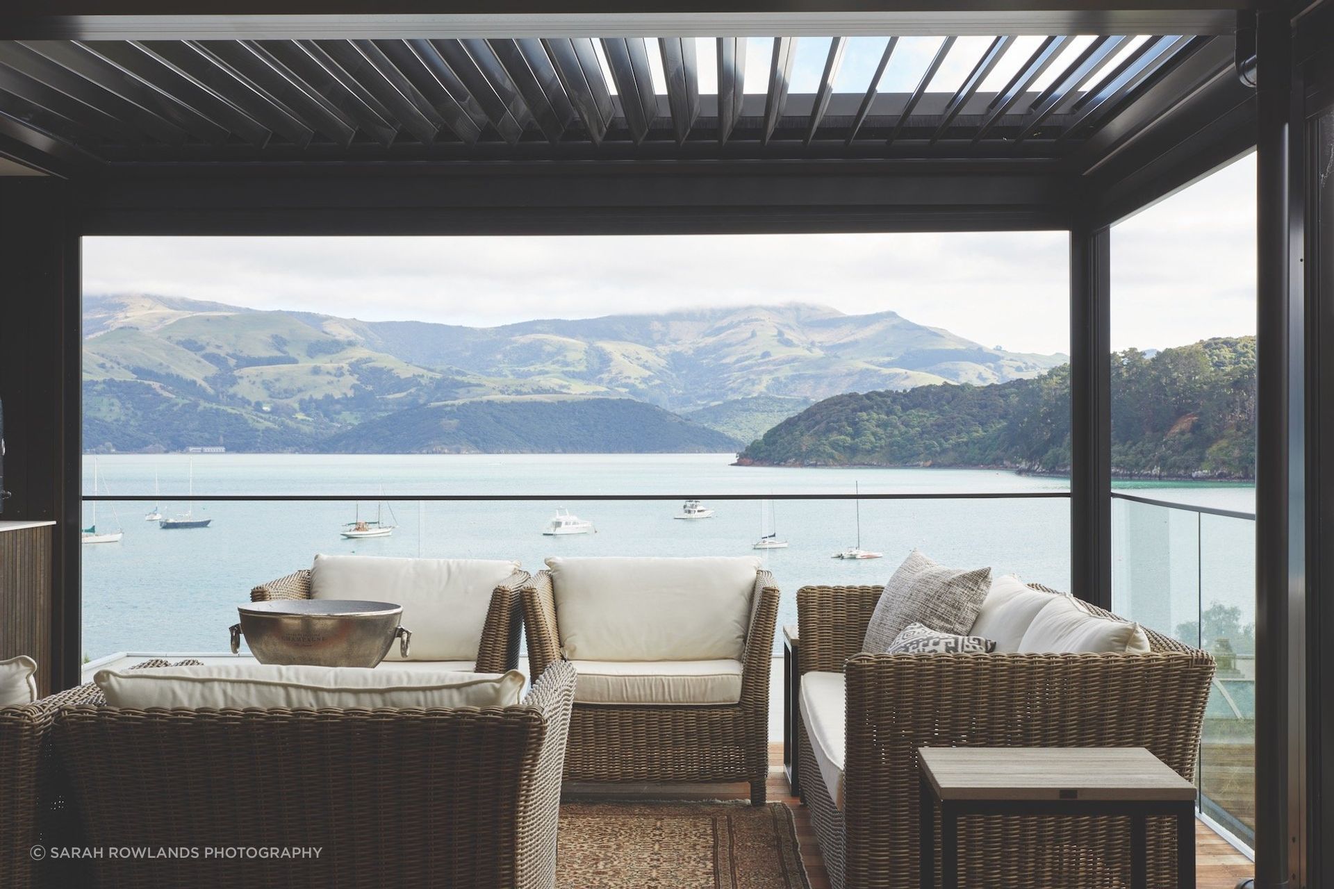 Lush louvres: The SkyLouvre Concertina – New Zealand’s first retractable roof louvre – from Johnson &amp; Couzins is a great way to create privacy and shelter the home from prevailing winds and strong sunshine.