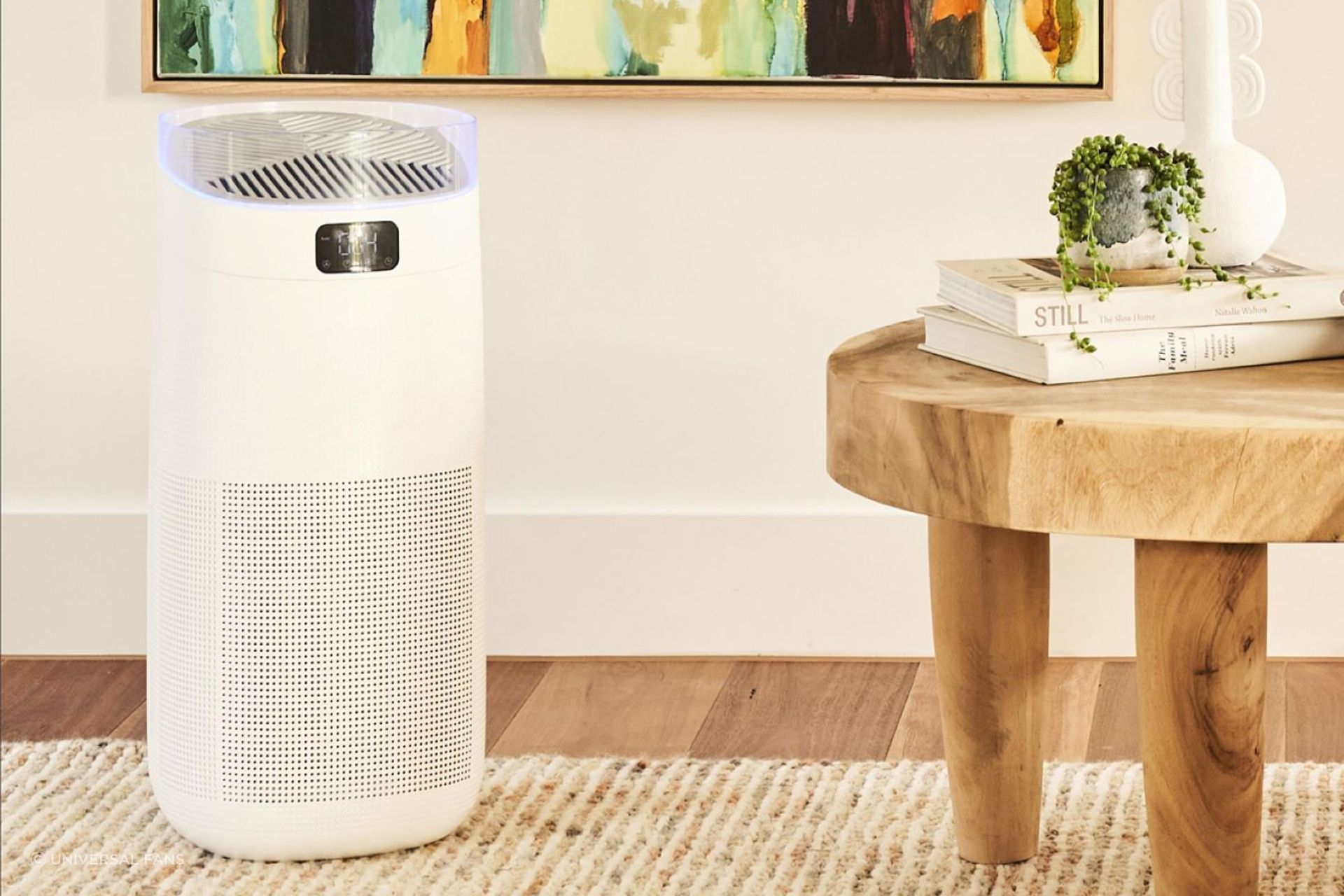 A smart air purifier can monitor air quality in real time.