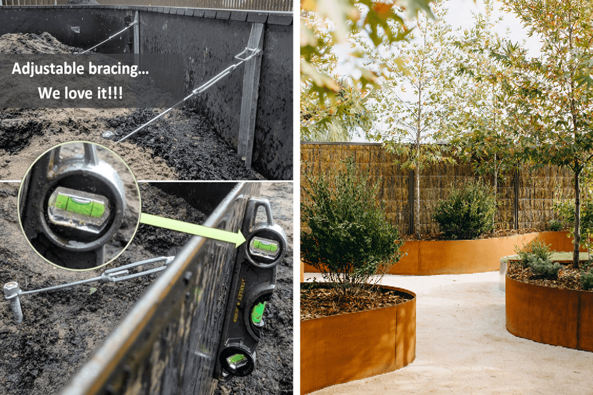 The new Universal Bracing System allows you to ensure all vertical surfaces remain true regardless of whether you're working with soft ground, hard surfaces such as concrete, or are creating enclosed shapes.