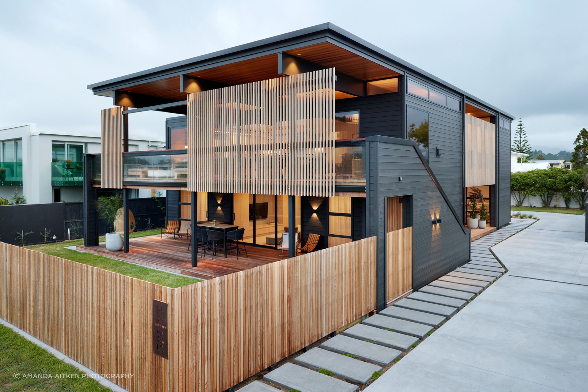 The house has a duality between solid and void, says Brendon. The build was carried out by Edinbridge Resources.