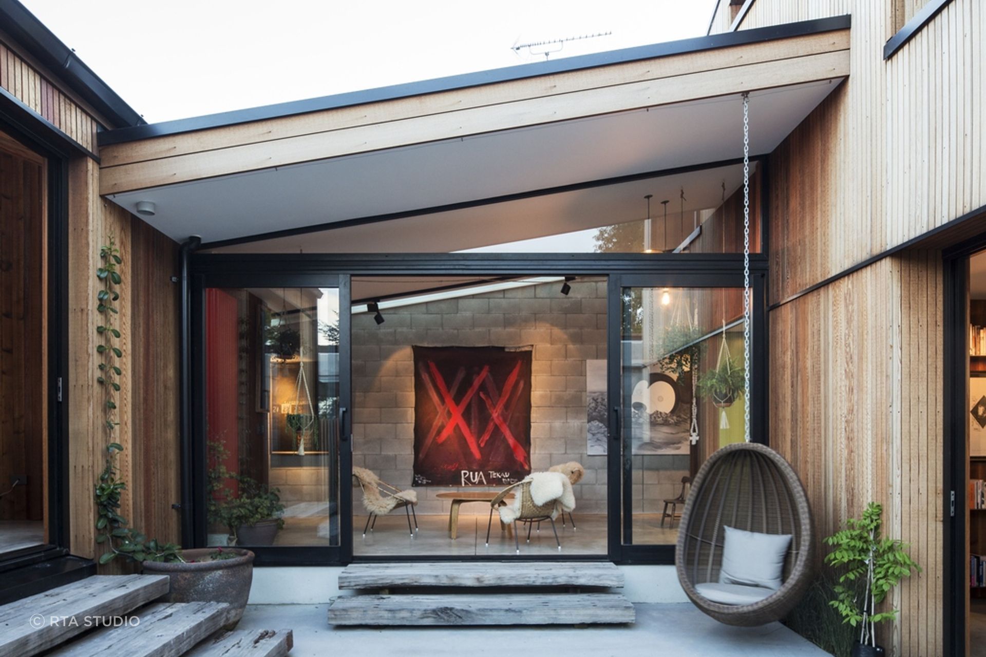 The mix of indoor and outdoor living areas create necessary space for the growing family.