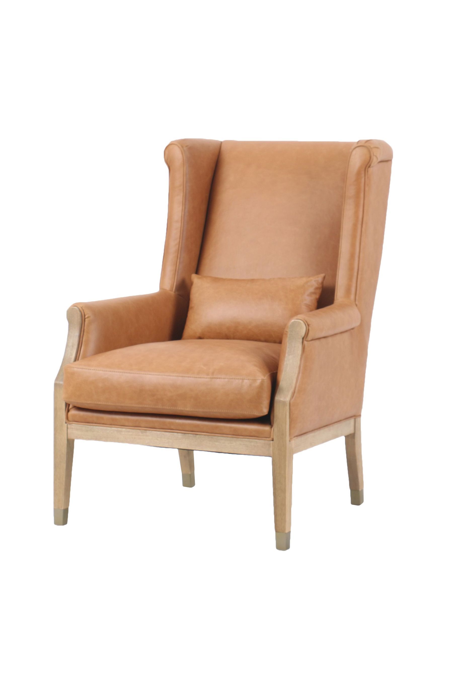Ronald leather wing back chair by French Country Collections