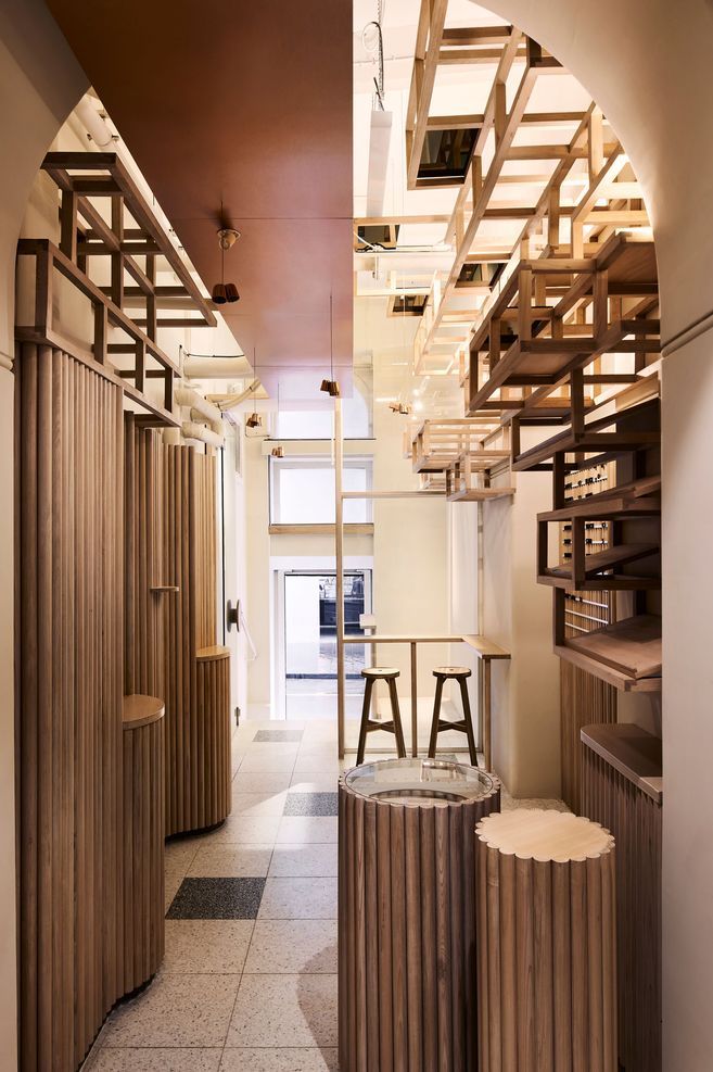 Originally an old storeroom, Kudo is a narrow yet functional hospitality space.