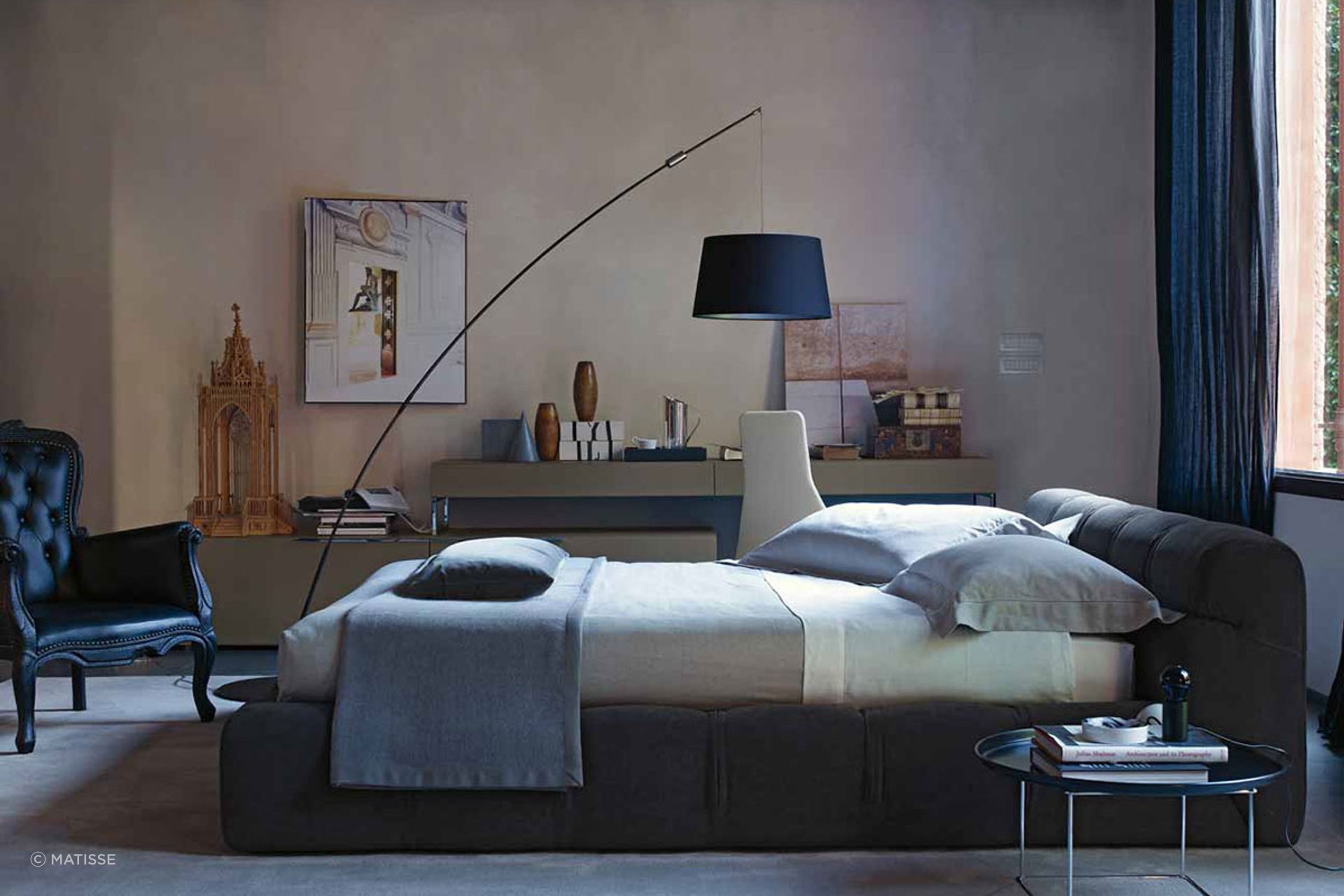 A well balanced colour palette can make all the difference as shown here with the Tufty Bed by B&amp;B Italia.
