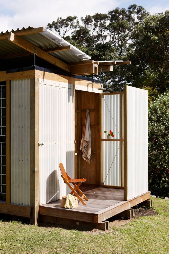 This Utility Shed by Herbst Architects has a built-in outdoor shower.